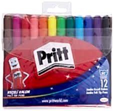 Pritt Keçeli Boya Kalemi Jumbo Yuvarlak Uç 12 Renk