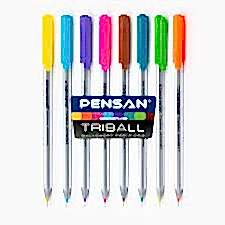 Pensan Tükenmez TRİBALL 8 RENK SET 1.0 MM